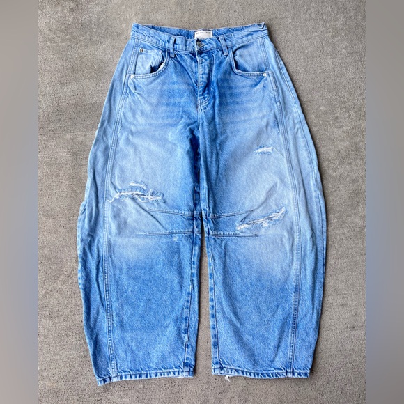 We the free wide leg barrel jeans denim pants - Picture 3 of 4